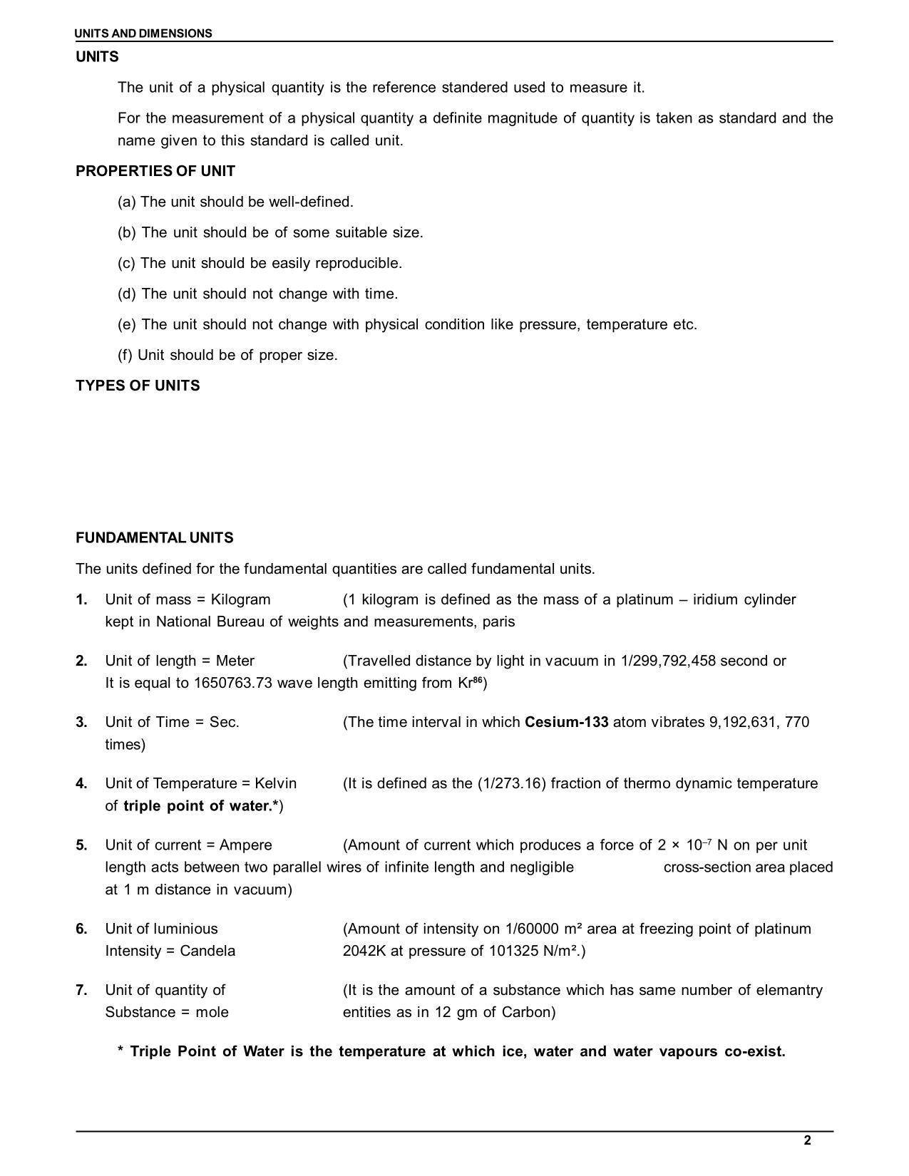 Class 11 Physics Chapter 2 Notes Unit And Measurement ESaral