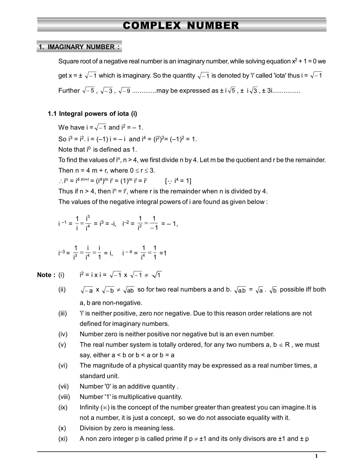 complex-numbers-class-11-notes-for-iit-jee