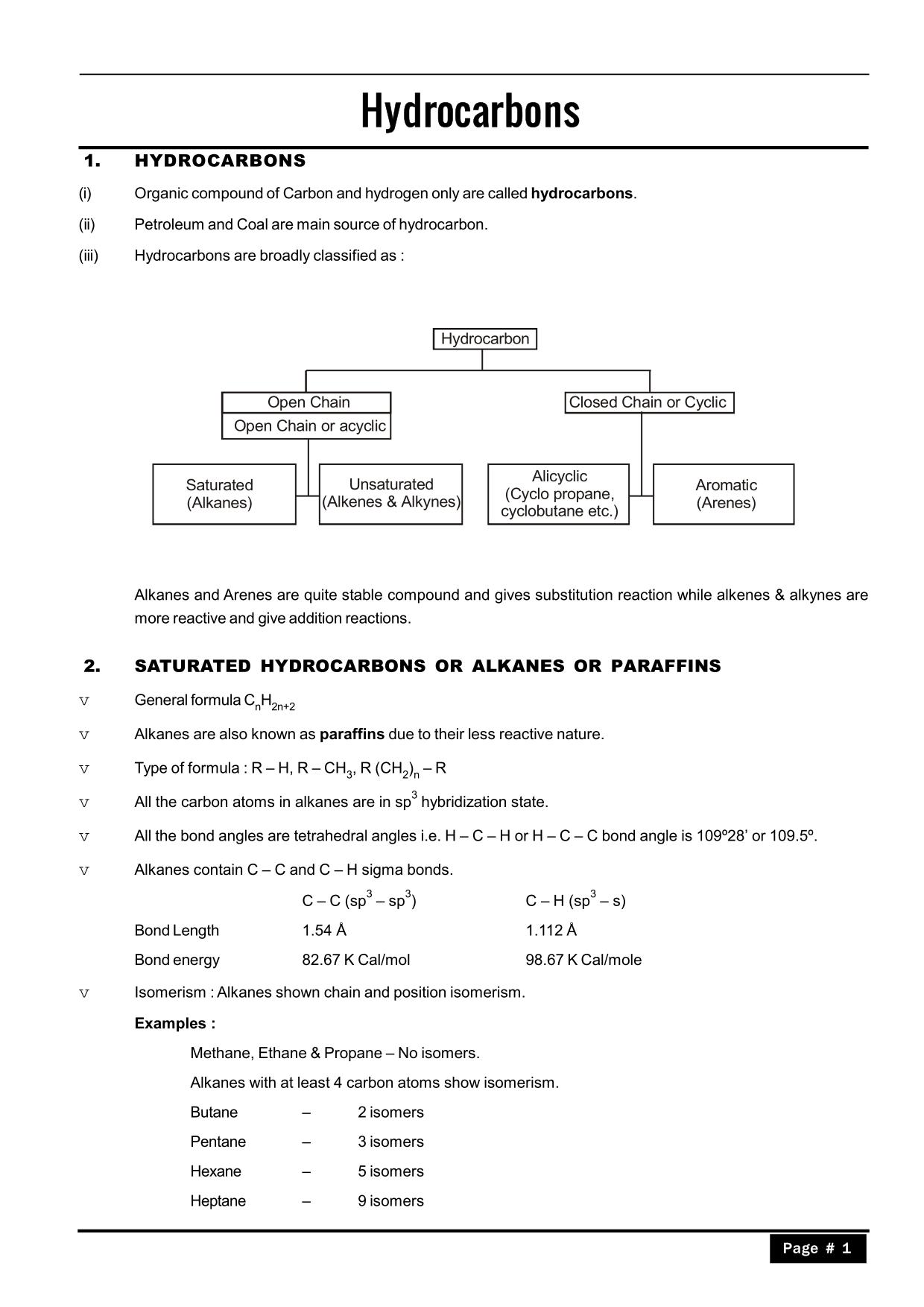 hydrocarbons assignment class 11