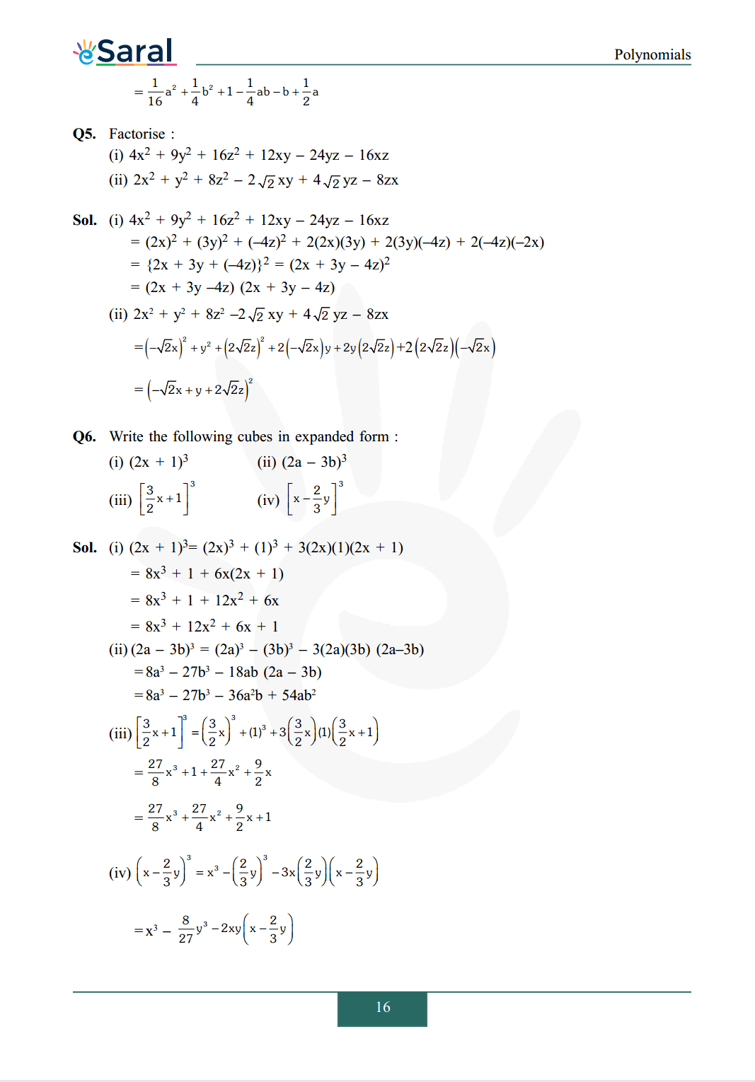 NCERT Solutions For Class 9 Maths Chapter 2 Exercise 2 5 Polynomials 