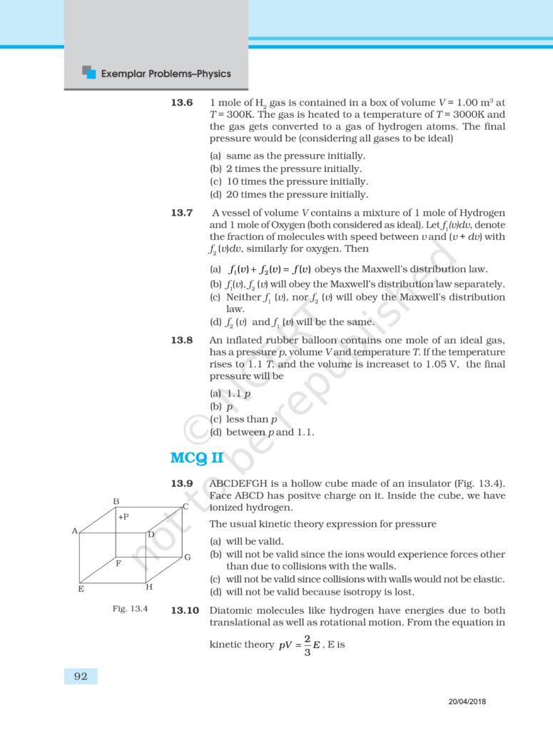 NCERT Exemplar Class 11 Physics Chapter 13 Image 3