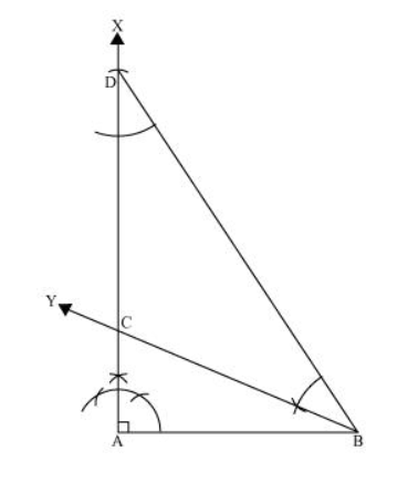 Construct a right triangle whose base is 12 cm 