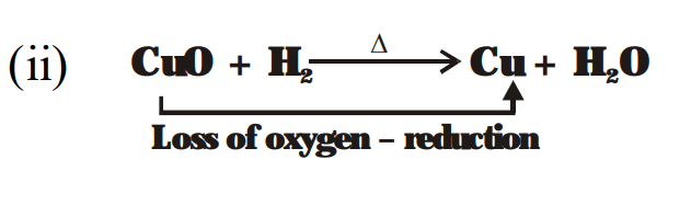 . Explain the following in terms of gain or loss of oxyg