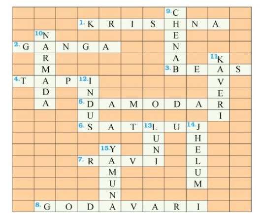 Solve this crossword puzzle with the help of the given clues.